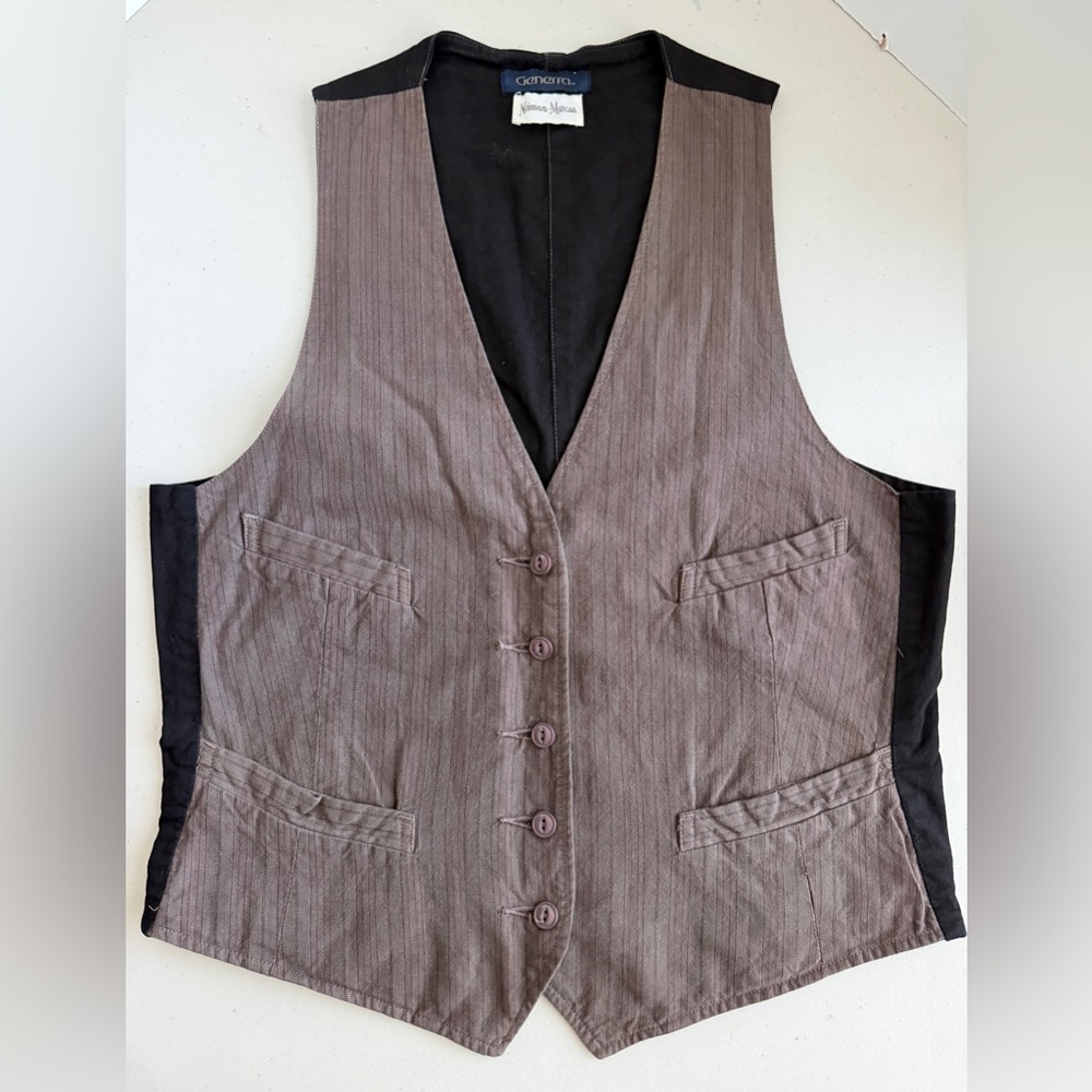 🖤🩶GENERRA Neiman Marcus Gray Vest Rare Vintage